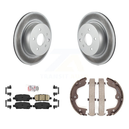 Disc Coated Rotors Ceramic Pads & Parking Shoes Rear Kit For INFINITI Nissan G37