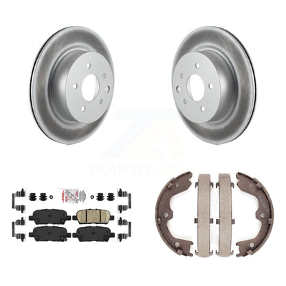 Disc Coated Rotors Ceramic Pads & Parking Shoes Rear Kit For INFINITI Nissan G37