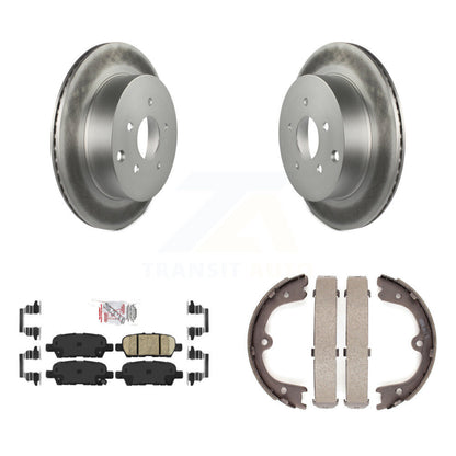 Disc Coated Rotors Ceramic Pads Parking Shoes Rear Kit For Nissan Murano Q50 M37