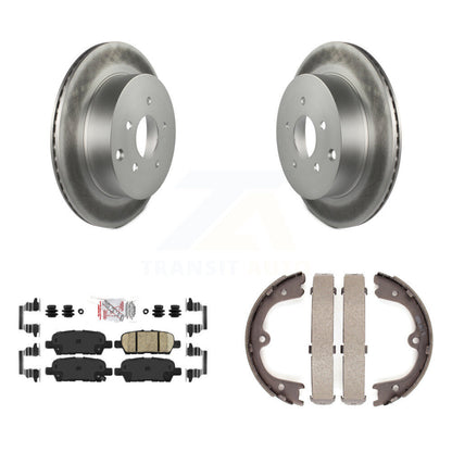 Disc Coated Rotors Ceramic Pads Parking Shoes Rear Kit For Nissan Murano Q50 M37
