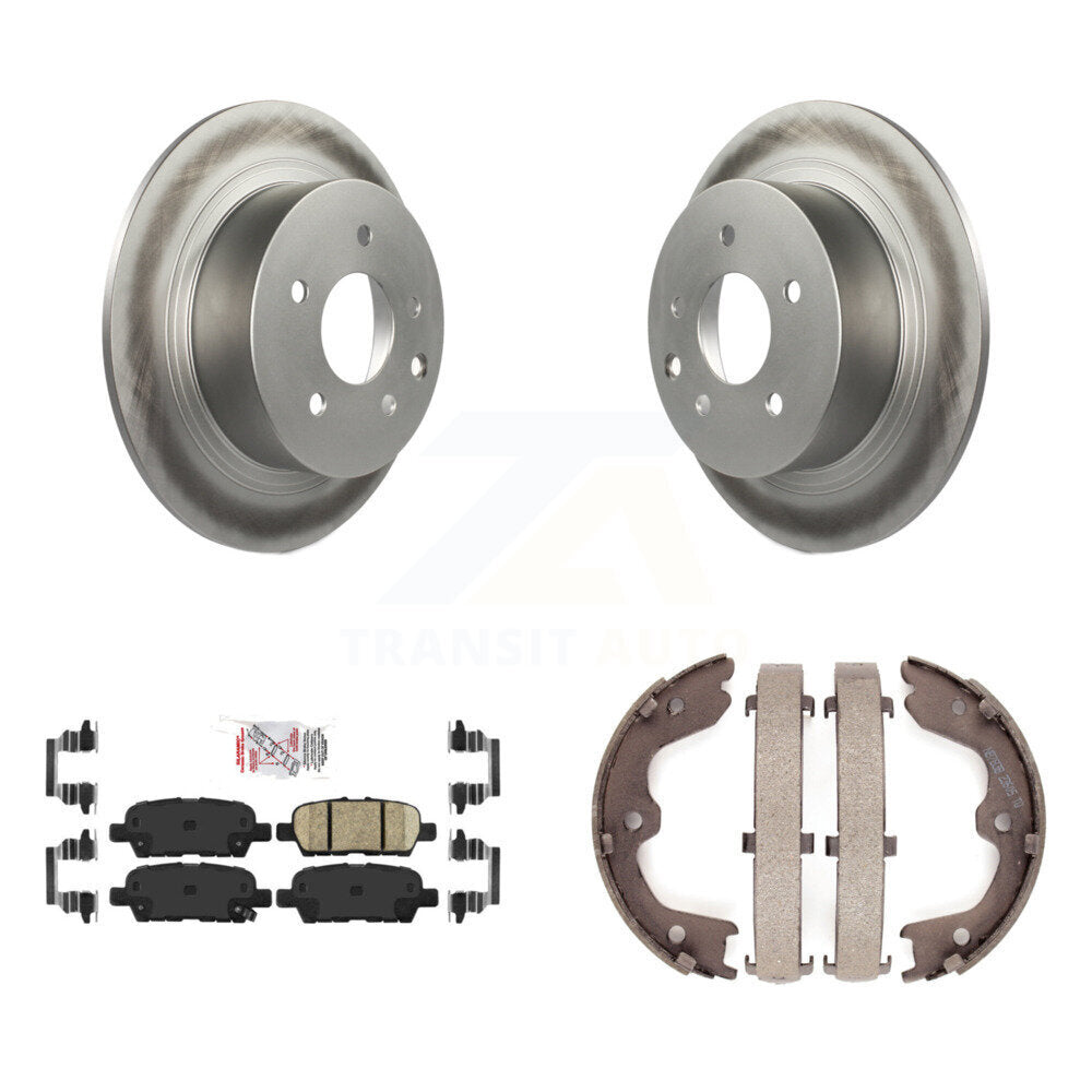 Disc Coated Rotors Ceramic Pads Parking Shoes Rear Kit For Nissan Altima Maxima