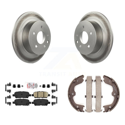 Disc Coated Rotors Ceramic Pads Parking Shoes Rear Kit For Nissan Altima Maxima