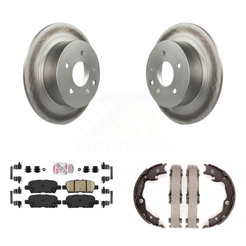 Disc Coated Rotors Ceramic Pads & Parking Shoes Rear Kit For Nissan Sentra Juke