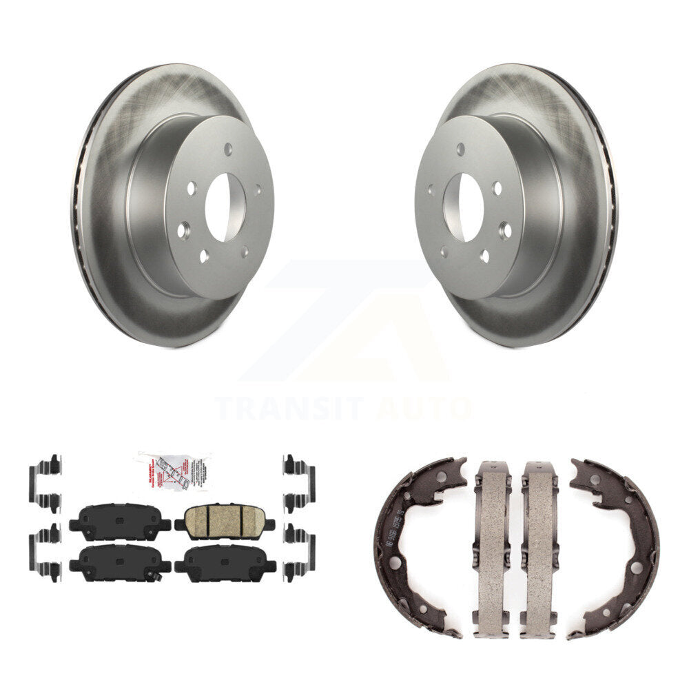 Disc Coated Rotors Ceramic Pads And Parking Shoes Rear Kit For Nissan Rogue LEAF