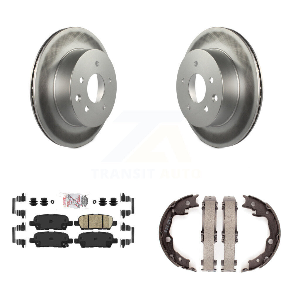 Disc Coated Rotors Ceramic Pads And Parking Shoes Rear Kit For Nissan Rogue LEAF