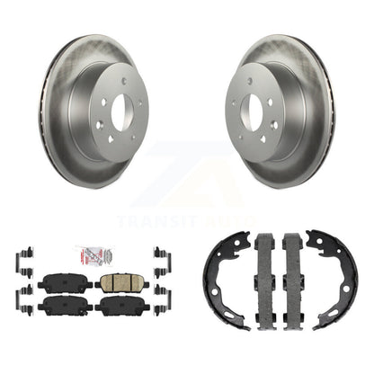 Disc Coated Rotors Ceramic Pads & Parking Shoes Rear Kit For Nissan Rogue Sport