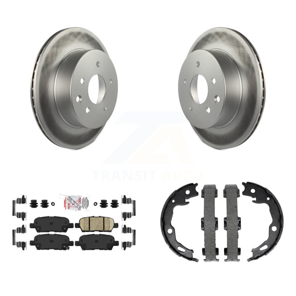 Disc Coated Rotors Ceramic Pads & Parking Shoes Rear Kit For Nissan Rogue Sport