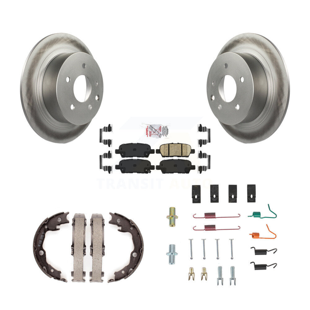 Disc Coated Rotors Ceramic Pads Parking Shoes Hardware Rear Kit For Nissan Juke