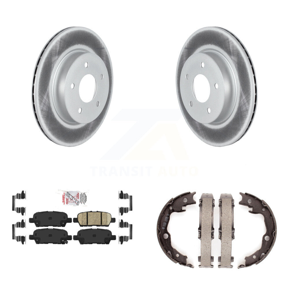 Disc Coated Rotors Ceramic Pads And Parking Brake Shoes Rear Kit For Nissan LEAF