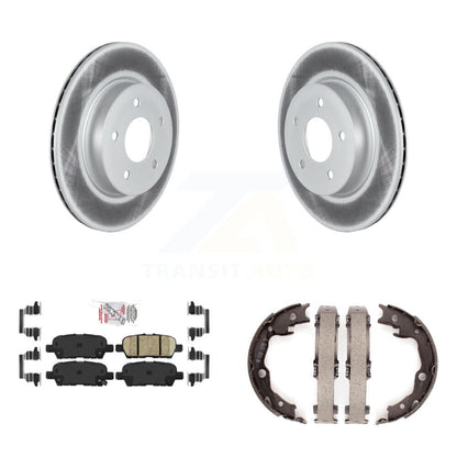 Disc Coated Rotors Ceramic Pads And Parking Brake Shoes Rear Kit For Nissan LEAF