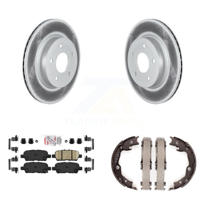 Disc Coated Rotors Ceramic Pads And Parking Brake Shoes Rear Kit For Nissan LEAF