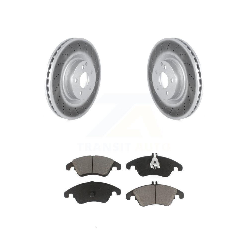 Coated Disc Brake Rotor & Ceramic Pad Front Kit For Mercedes-Benz C250 E400 E550