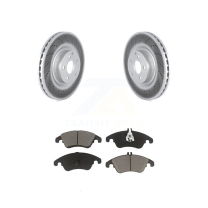 Coated Disc Brake Rotor & Ceramic Pad Front Kit For Mercedes-Benz C250 E400 E550