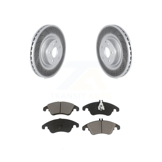 Coated Disc Brake Rotor & Ceramic Pad Front Kit For Mercedes-Benz C250 E400 E550