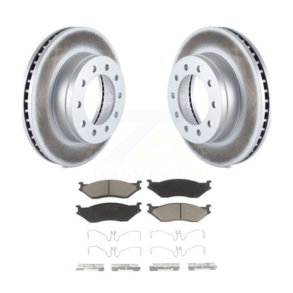 Coated Brake Rotor & Ceramic Pad Front Kit For Ford F-450 Super Duty F-550 CF500