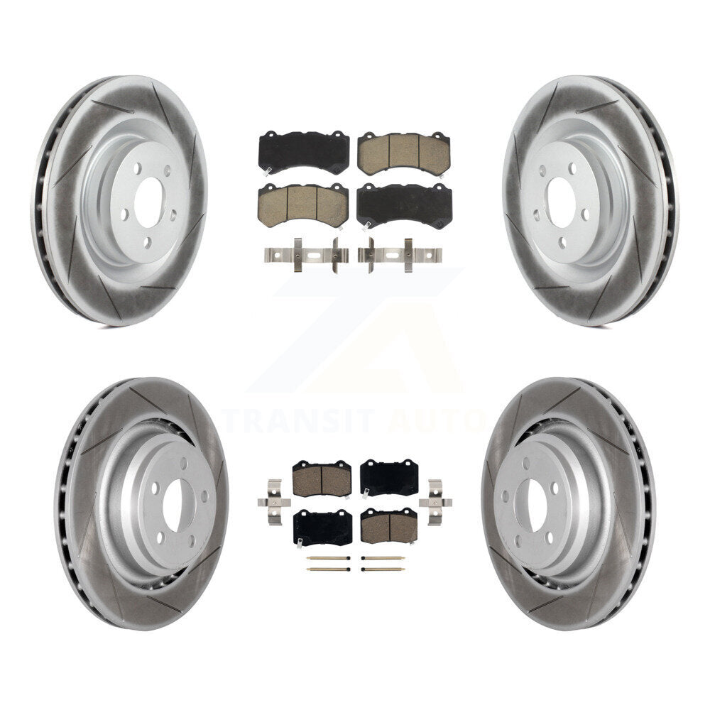 Coated Disc Brake Rotors Ceramic Pad Front Rear Kit For Dodge Challenger Charger