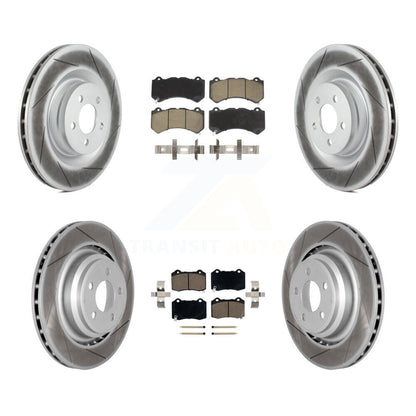 Coated Disc Brake Rotors Ceramic Pad Front Rear Kit For Dodge Challenger Charger