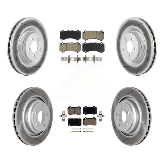 Coated Disc Brake Rotors Ceramic Pad Front Rear Kit For Dodge Challenger Charger