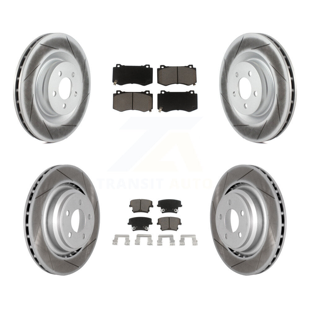 Coated Disc Brake Rotors And Ceramic Pads Front Rear Kit For Dodge Charger