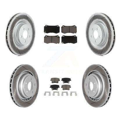 Coated Disc Brake Rotors And Ceramic Pads Front Rear Kit For Dodge Charger