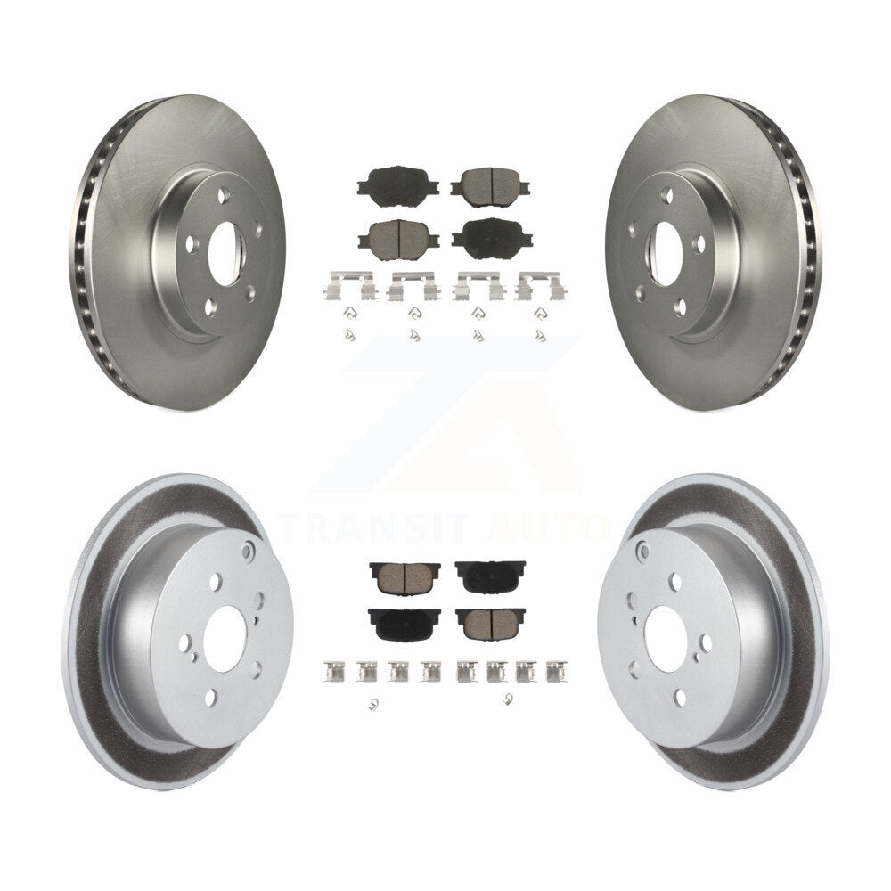 Coated Disc Brake Rotors And Ceramic Pads Front Rear Kit For 2005-2010 Scion tC