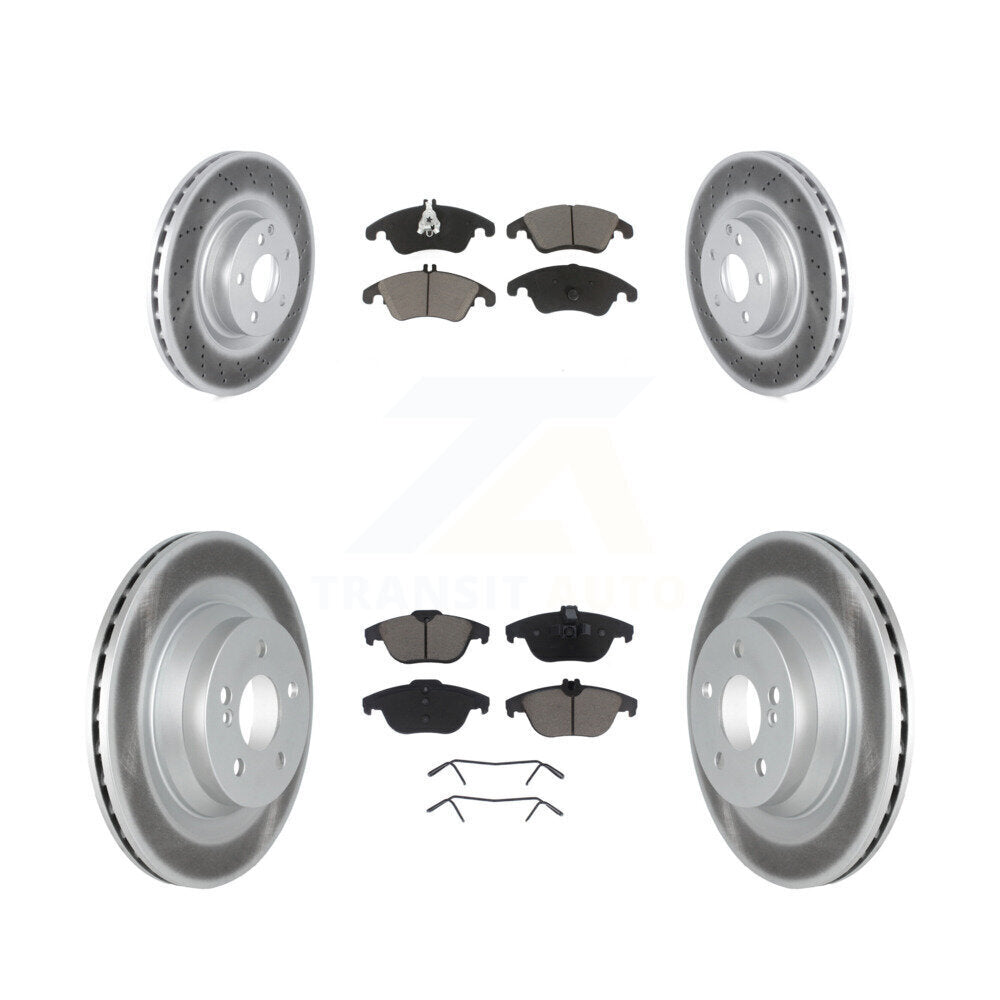 Coated Disc Brake Rotors And Ceramic Pads Front Rear Kit For Mercedes-Benz E550