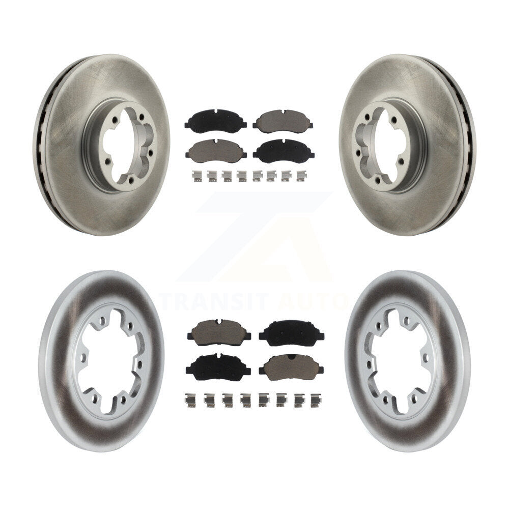 Coated Disc Brake Rotors And Ceramic Pads Front Rear Kit For Ford Transit-350 HD