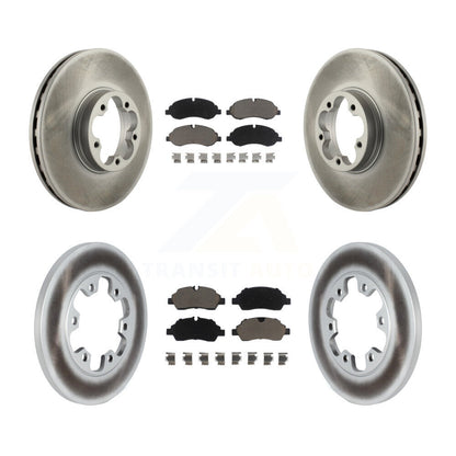 Coated Disc Brake Rotors And Ceramic Pads Front Rear Kit For Ford Transit-350 HD
