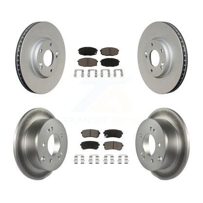 Coated Disc Brake Rotor And Ceramic Pad Front Rear Kit For Kia Forte Koup Forte5