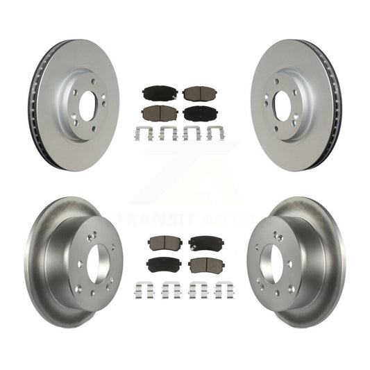 Coated Disc Brake Rotor And Ceramic Pad Front Rear Kit For Kia Forte Koup Forte5