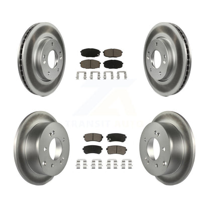 Coated Disc Brake Rotor And Ceramic Pad Front Rear Kit For Kia Forte Koup Forte5