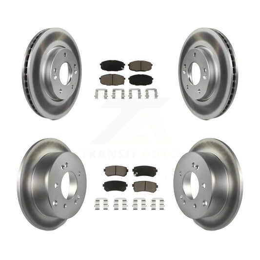 Coated Disc Brake Rotor And Ceramic Pad Front Rear Kit For Kia Forte Koup Forte5