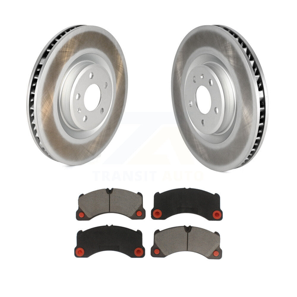 Coated Disc Brake Rotors And Ceramic Pad Front Kit For 2015-2017 Porsche Macan S