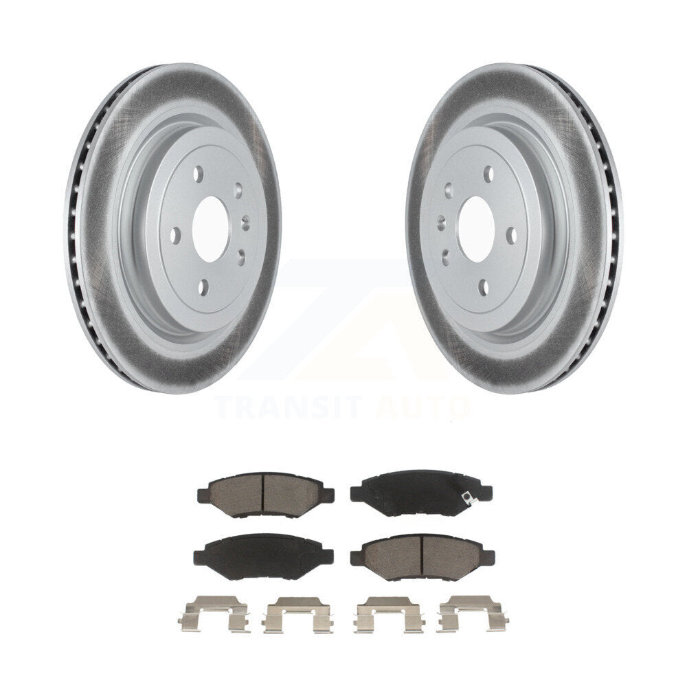 Coated Disc Brake Rotors And Ceramic Pads Rear Kit For Cadillac CTS