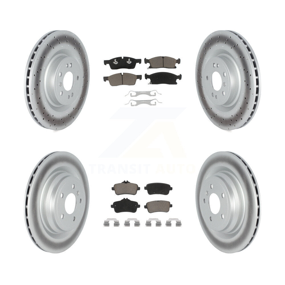 Coated Disc Brake Rotors And Ceramic Pad Front Rear Kit For Mercedes-Benz GLE400