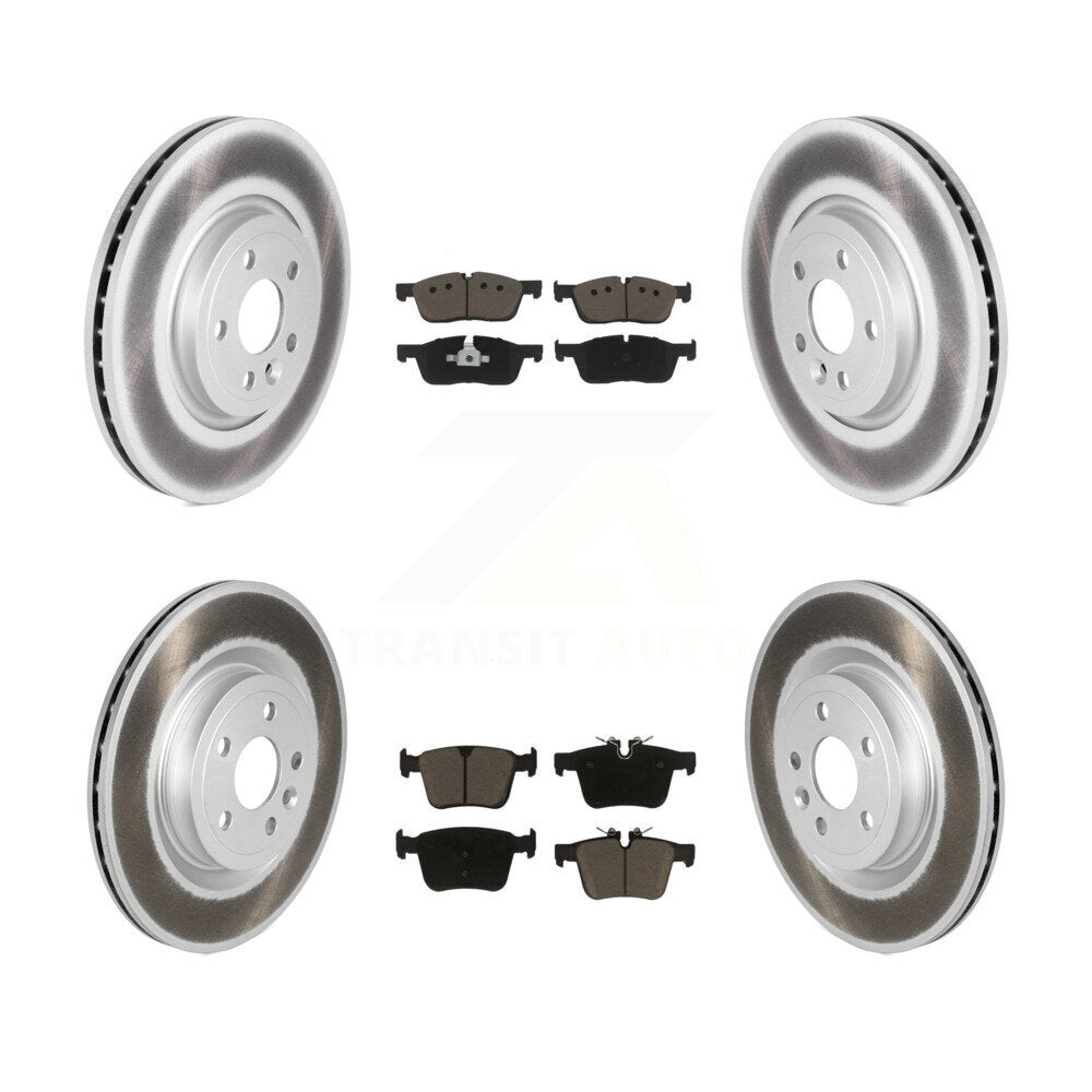 Coated Disc Brake Rotors And Ceramic Pads Front Rear Kit For Jaguar F-Pace
