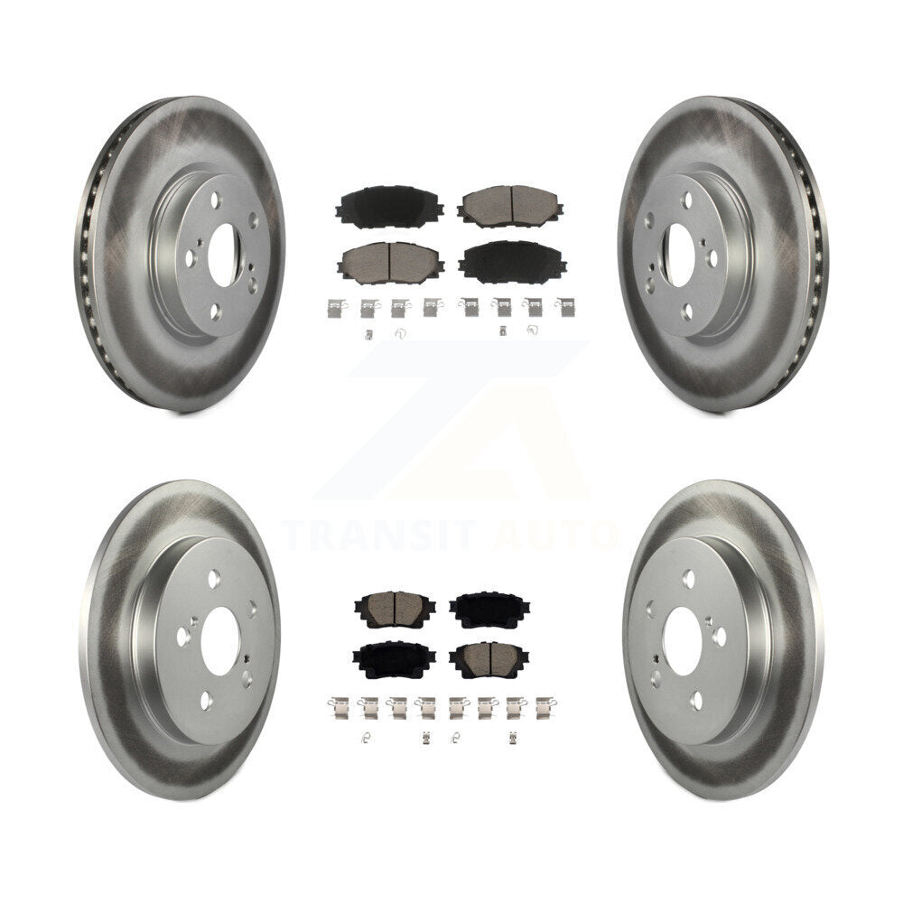 Coated Disc Brake Rotors Ceramic Pad Front Rear Kit For 2019 Toyota Corolla 1.8L