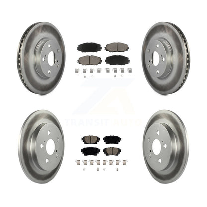 Coated Disc Brake Rotors Ceramic Pad Front Rear Kit For 2019 Toyota Corolla 1.8L