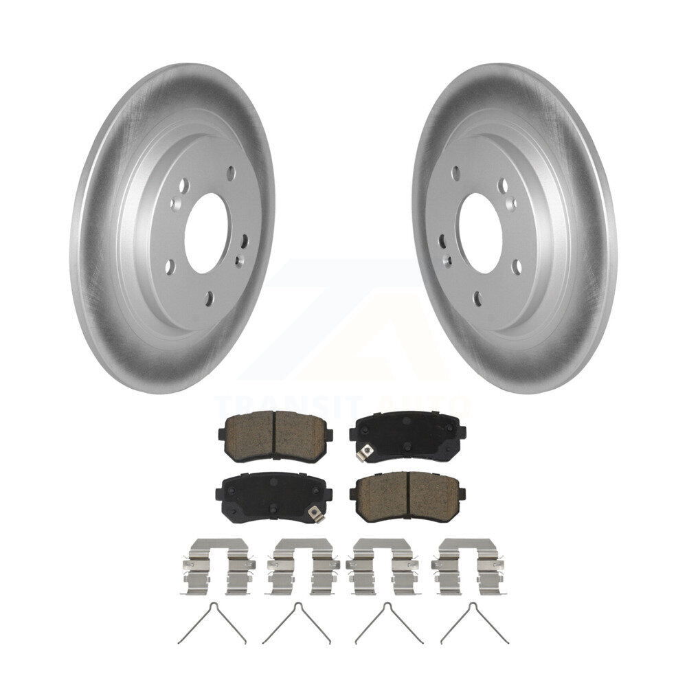 Coated Disc Brake Rotors And Ceramic Pads Rear Kit For Hyundai Kona Kia Seltos