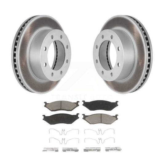 Coated Disc Brake Rotors And Ceramic Pads Front Kit For Ford F-450 Super Duty