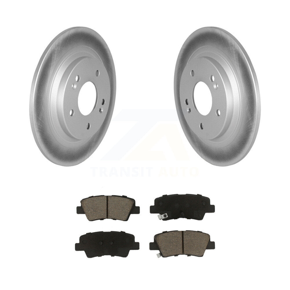 Coated Disc Brake Rotors And Ceramic Pad Rear Kit For 2022-2023 Hyundai Kona AWD