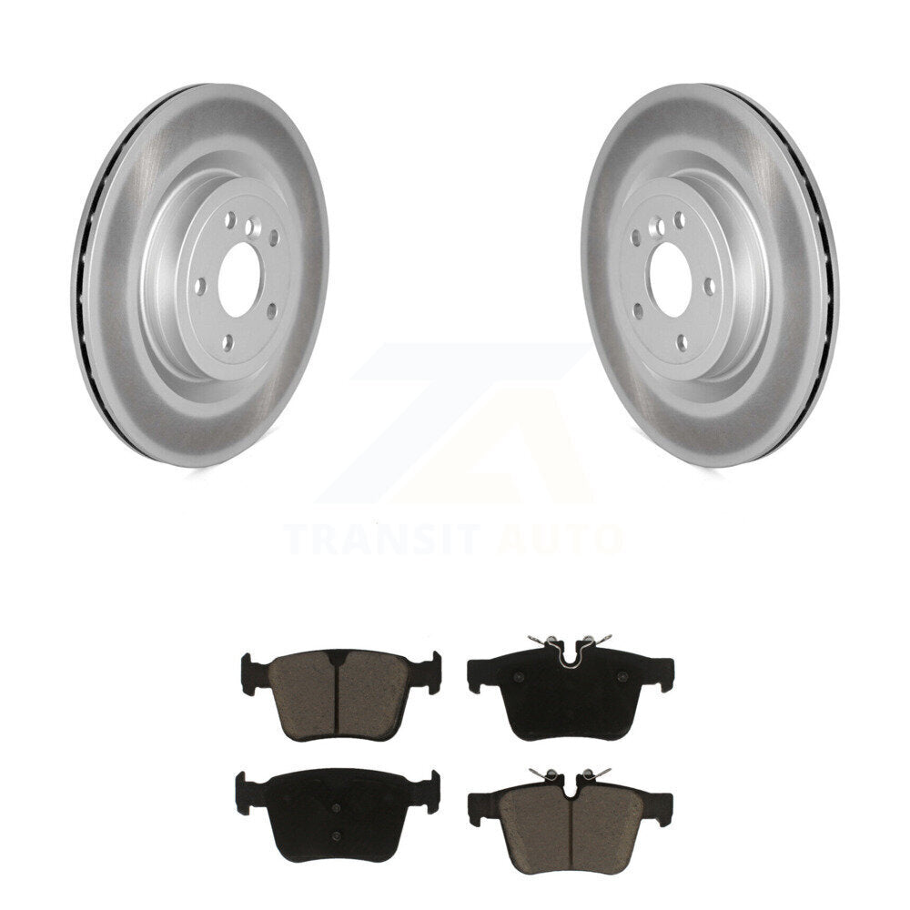 Coated Disc Brake Rotors And Ceramic Pads Rear Kit For Jaguar XE XF