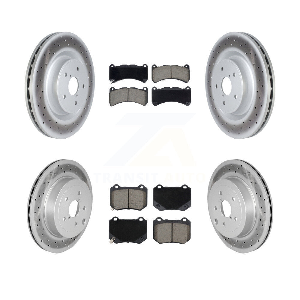 Coated Disc Brake Rotors Ceramic Pad Front Rear Kit For 2018-2020 Subaru WRX STI