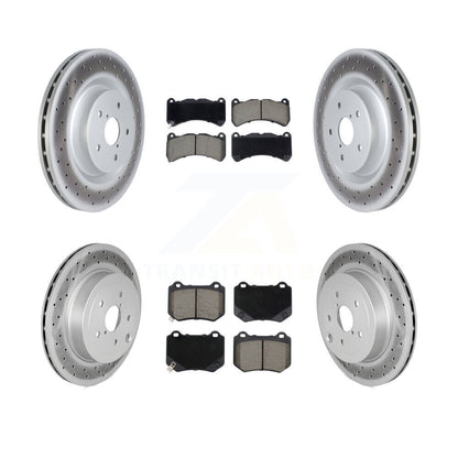Coated Disc Brake Rotors Ceramic Pad Front Rear Kit For 2018-2020 Subaru WRX STI