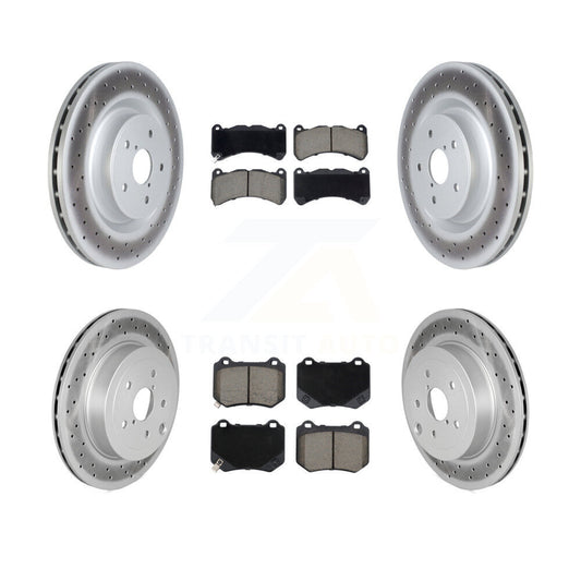 Coated Disc Brake Rotors Ceramic Pad Front Rear Kit For 2018-2020 Subaru WRX STI