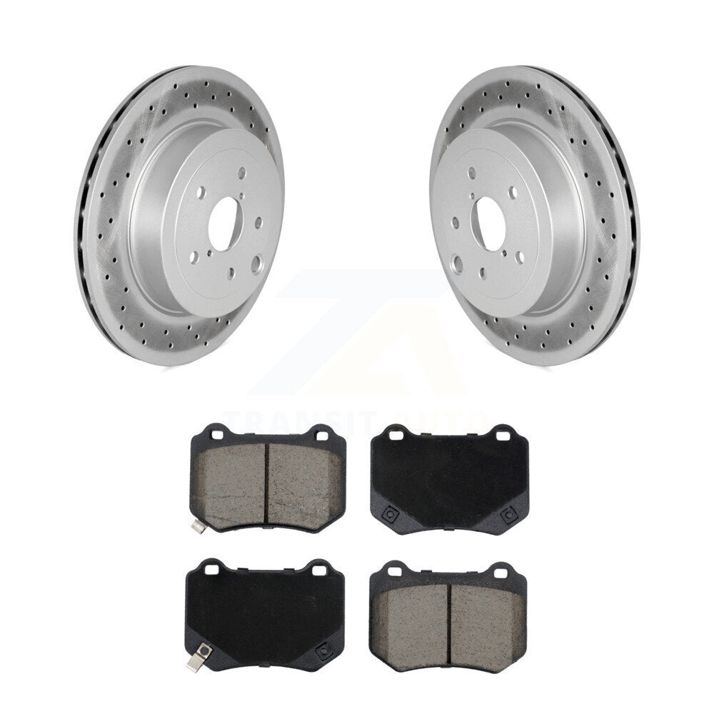 Coated Disc Brake Rotors And Ceramic Pads Rear Kit For 2018-2021 Subaru WRX STI