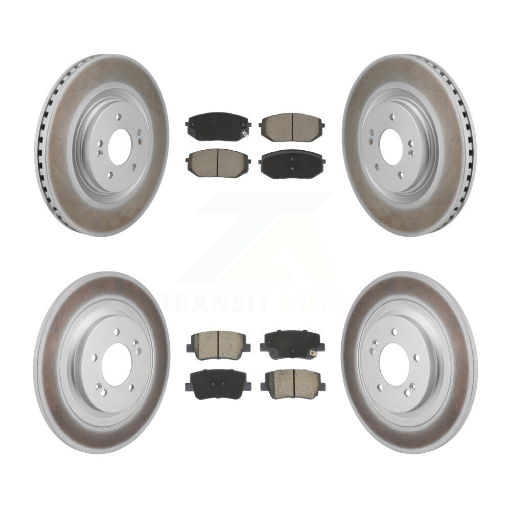 Coated Disc Brake Rotor And Ceramic Pad Front Rear Kit For Hyundai Sonata Kia K5