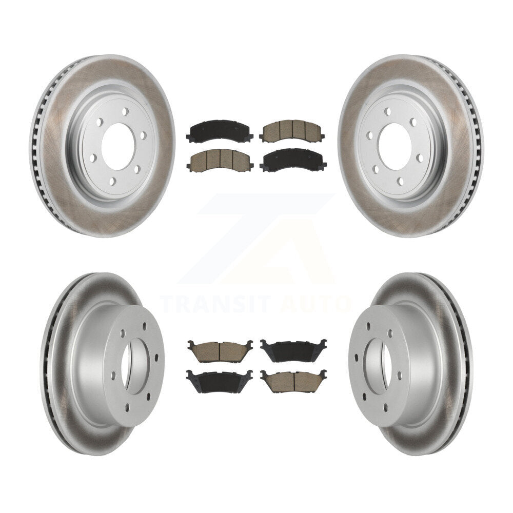 Coat Disc Brake Rotors Ceramic Pad Front Rear Kit For 2022-2023 Ford Bronco 3.0L