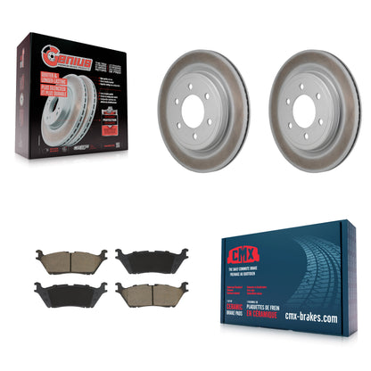 Coated Disc Brake Rotor Ceramic Pad Rear Kit For Ford F-150 Lightning Expedition