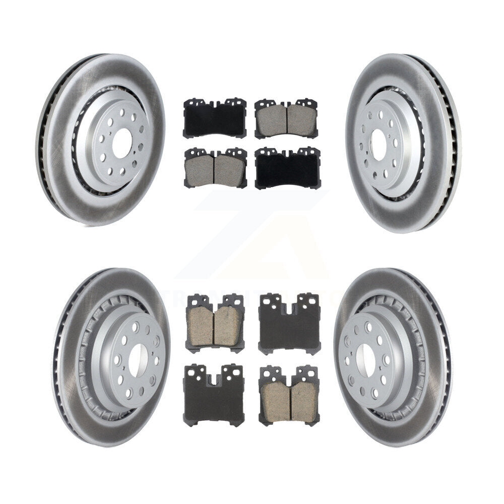 Coated Disc Brake Rotors Ceramic Pad Front Rear Kit (6Pc) For Lexus LS460 LS600h